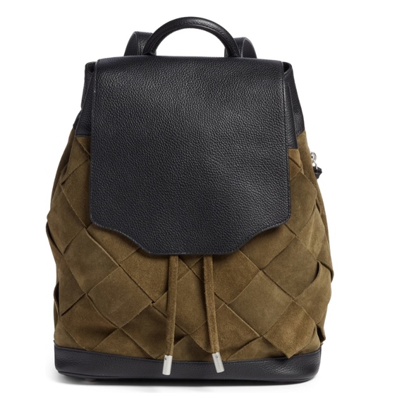 NWT $695 Rag & Bone Pilot Suede & Leather Backpack in Olive and Black! - Picture 1 of 13